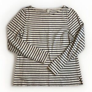 J.Crew Women's Breton Long Sleeve Crew Neck Top‎ Striped Blue White Size Large